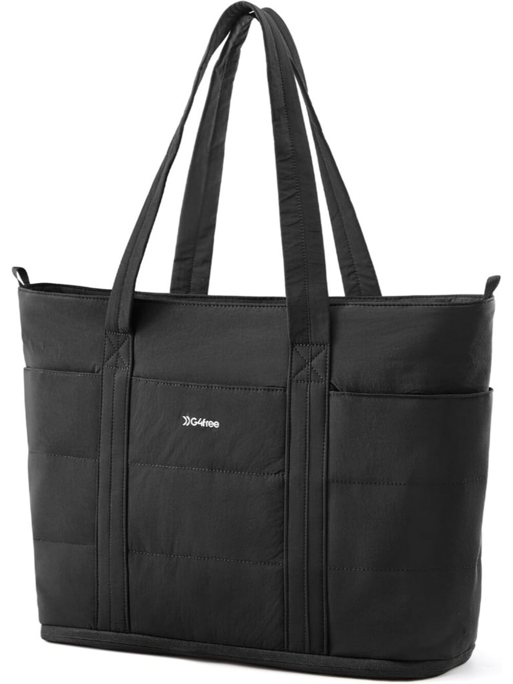 Tote Bag for Women,Puffer Work Bags with Zipper Compartments, Expandable Handbag